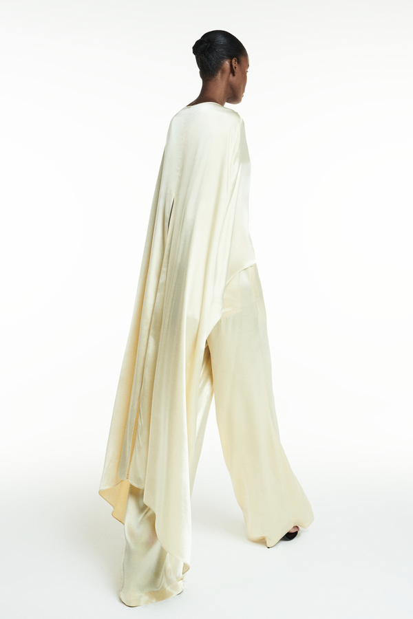 CALÇA CÓS ELÁSTICO CETIM CREME (8838228410595)