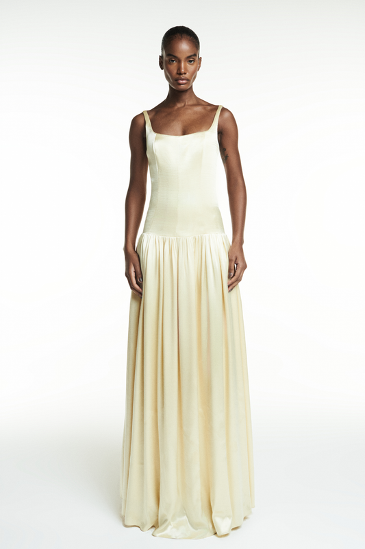 VESTIDO LONGO CORPO CORSET CETIM CREME (8838231982307)