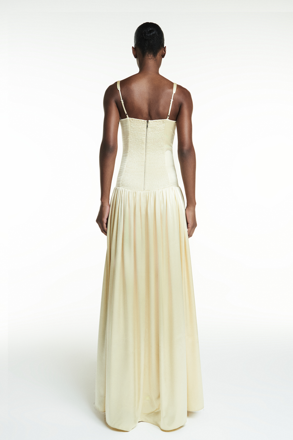 VESTIDO LONGO CORPO CORSET CETIM CREME (8838231982307)