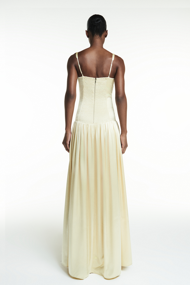 VESTIDO LONGO CORPO CORSET CETIM CREME (8838231982307)