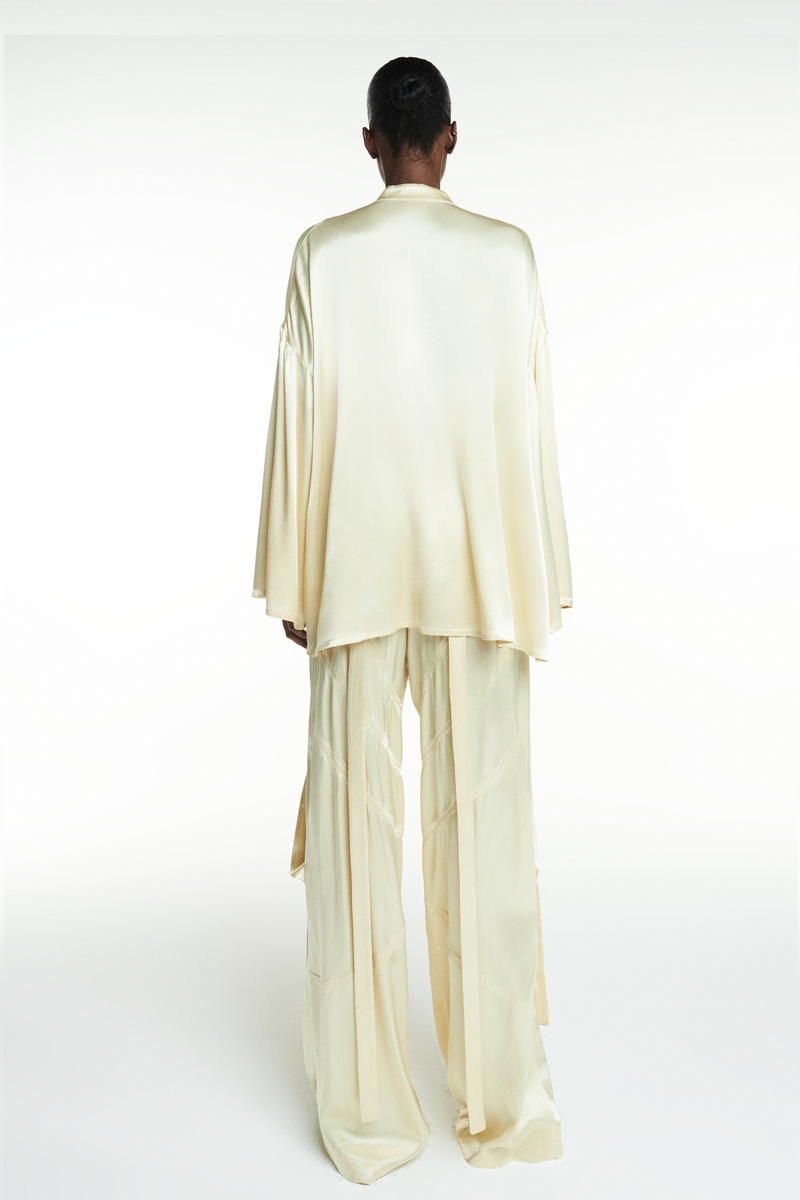 CALÇA CÓS ELÁSTICO CETIM CREME (8838228410595)