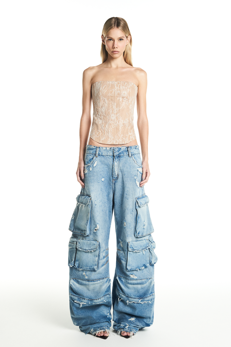 CALÇA JEANS MÚLTIPLOS BOLSOS (8929156890851)
