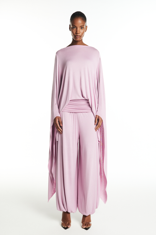 BLUSA AMPLA MANGA COM PONTA MALHA LAVANDA (8928979747043)