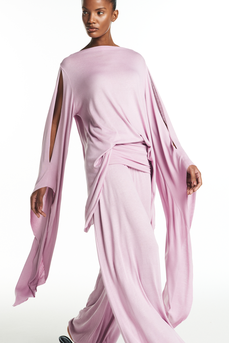 BLUSA AMPLA MANGA COM PONTA MALHA LAVANDA (8928979747043)