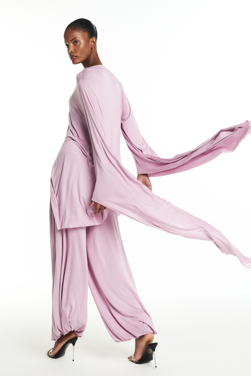 CALÇA ALADIM CÓS DOBRÁVEL MALHA LAVANDA (8928984269027)