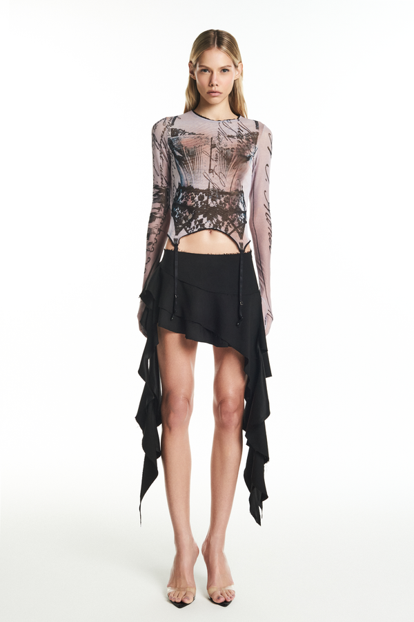 BLUSA MANGA LONGA LUVA TULE ESTAMPA CORSET (8928982335715)