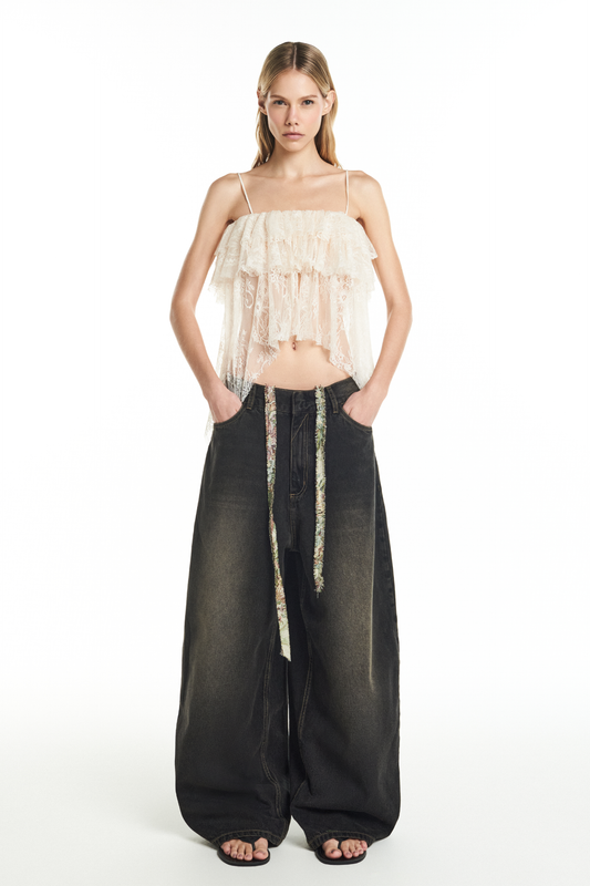 CALÇA PERNA AMPLA BALLOON JEANS BLACK (8929157218531)