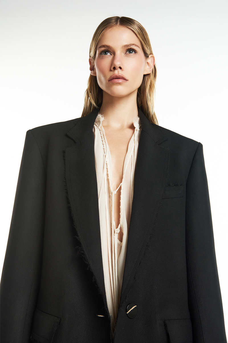 BLAZER ALFAIATARIA A FIO PATOU HEAVY PRETO (8928979386595)