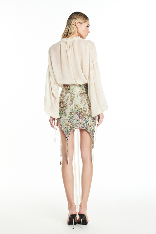 MINI SAIA ESPARTILHO GOBELEN FLORAL (8928990462179)