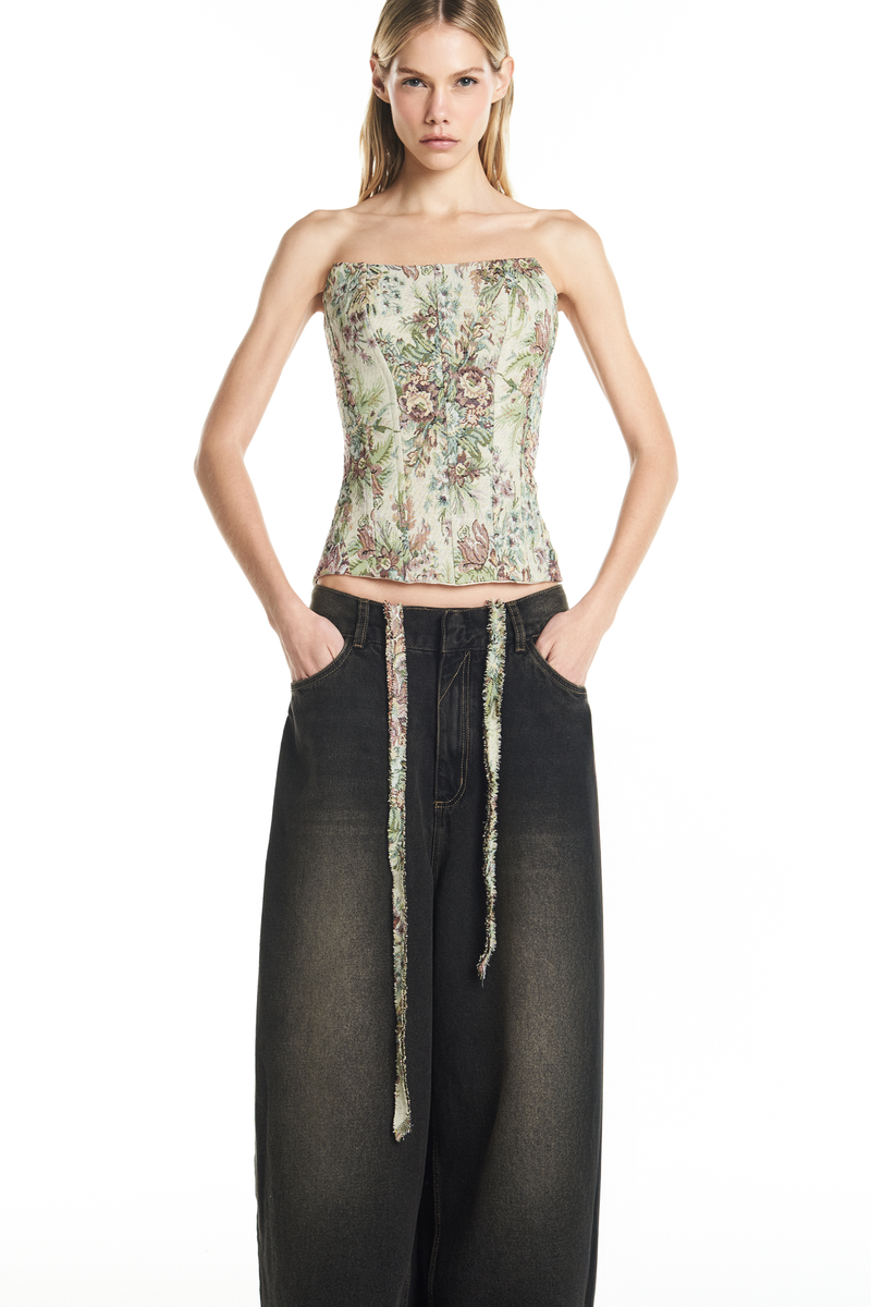 TOP CORSET TOMARA QUE CAIA GOBELEN FLORAL (8928996360419)