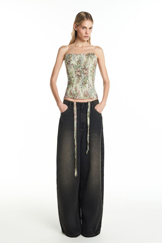 TOP CORSET TOMARA QUE CAIA GOBELEN FLORAL (8928996360419)
