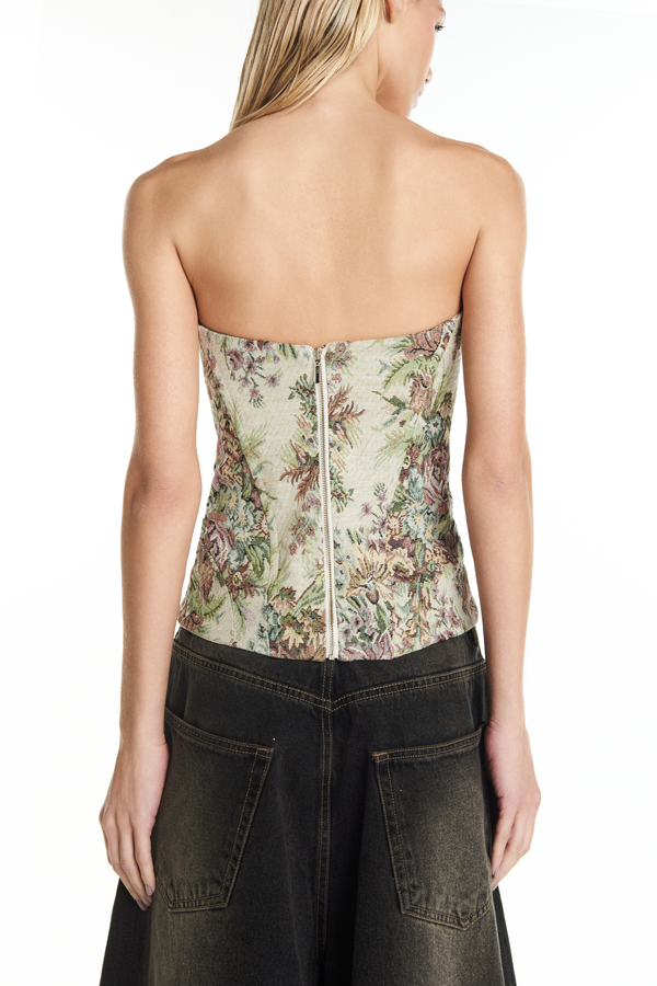 TOP CORSET TOMARA QUE CAIA GOBELEN FLORAL (8928996360419)