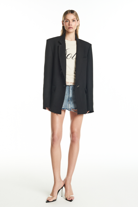 BLAZER ALFAIATARIA A FIO PATOU HEAVY PRETO (8928979386595)