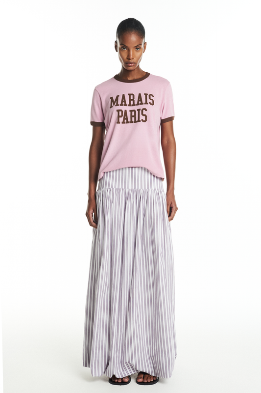 SAIA LONGA BALONÊ PALA LASTEX TRICOLINE LISTRAS LILÁS E OFF WHITE (8928995672291)