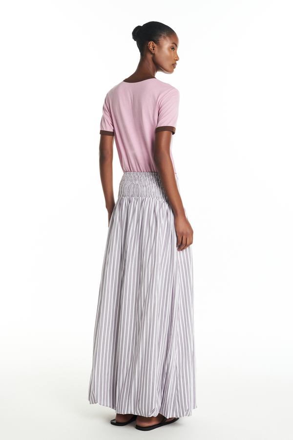 SAIA LONGA BALONÊ PALA LASTEX TRICOLINE LISTRAS LILÁS E OFF WHITE (8928995672291)