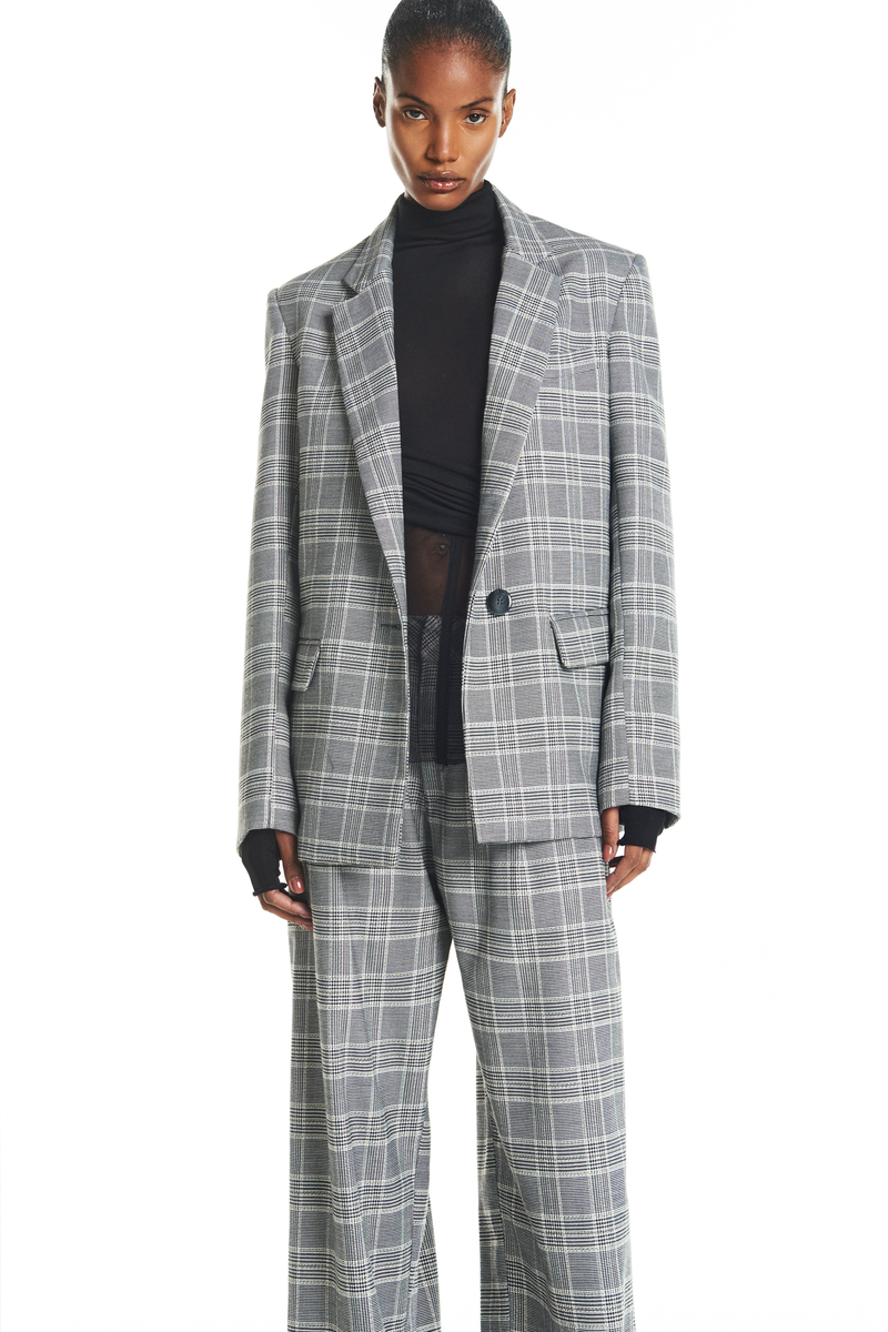 BLAZER ALFAIATARIA XADREZ PRETO E BRANCO (8928979550435)
