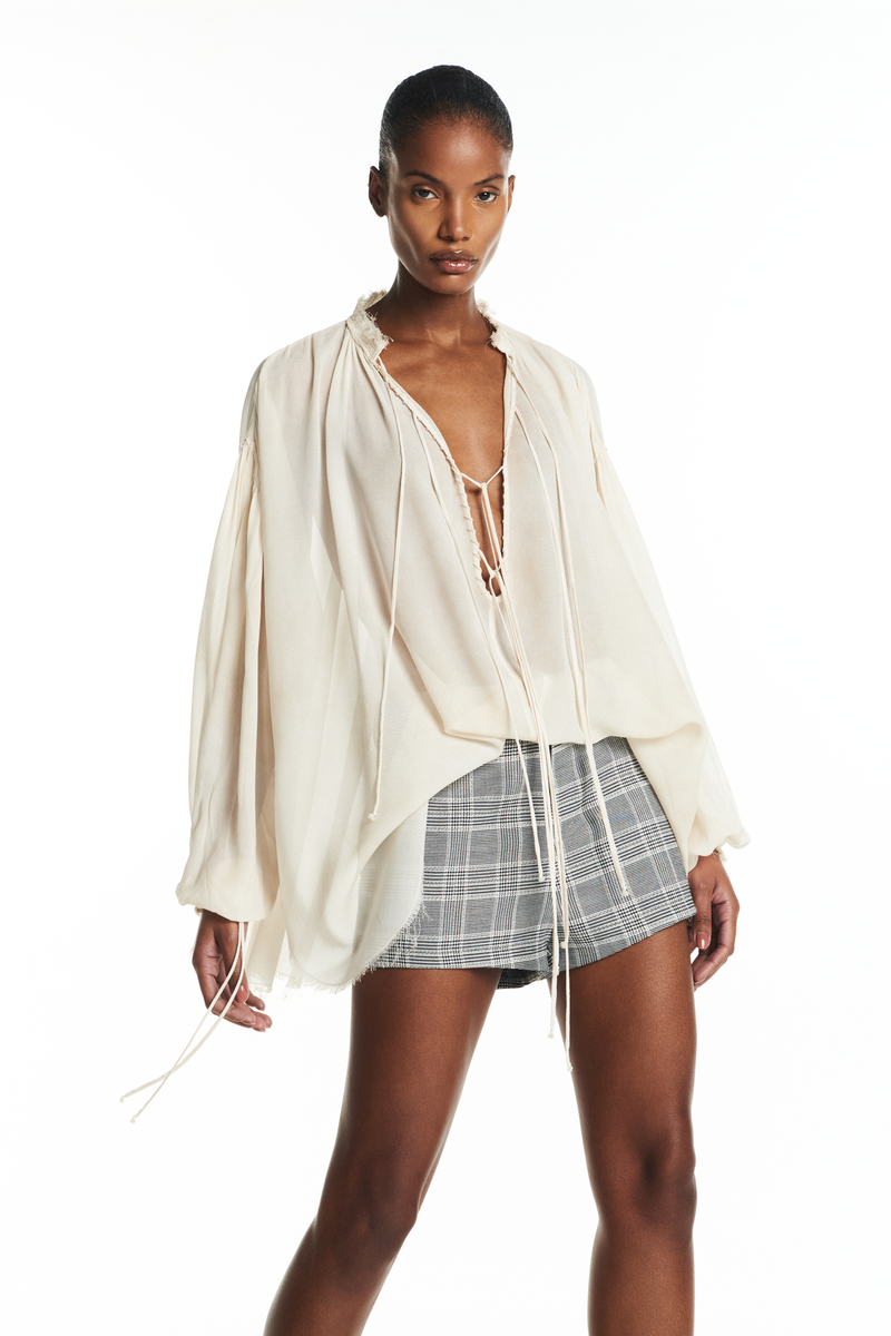 MINI SHORTS ALFAIATARIA XADREZ PRETO E BRANCO (8928991052003)