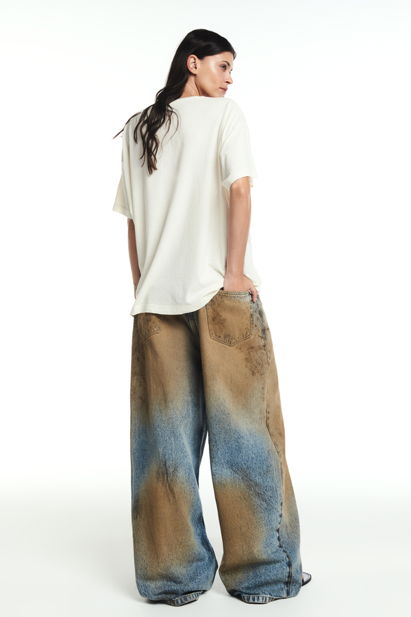 CALÇA JEANS BALLON MANCHADA DIRTY (8865107575011)