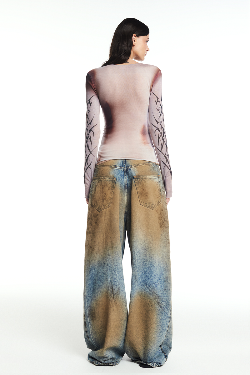 BLUSA MANGA LONGA TULE TRIBAL ONE LOVE (8864601964771)