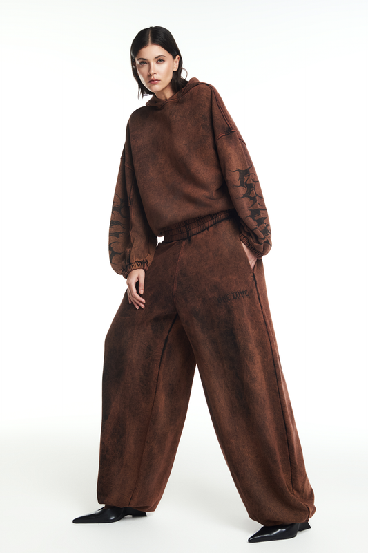 CALÇA MOLETOM ONE LOVE MARROM ESTONADO (8864518471907)