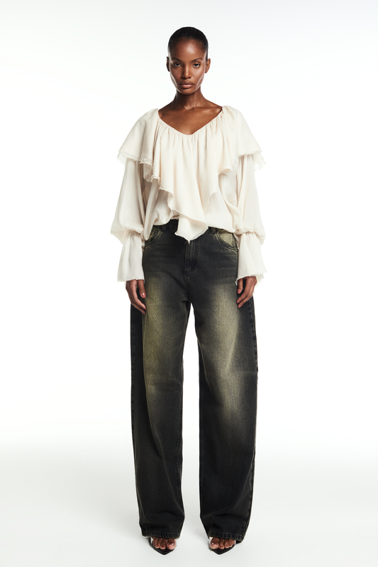 CALÇA JEANS BALLON DIRTY BLACK (8865107542243)