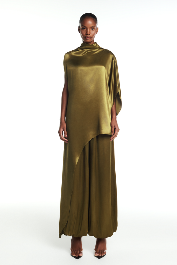 BLUSA KAFTAN ASSIMÉTRICA CETIM VERDE (8864517783779)