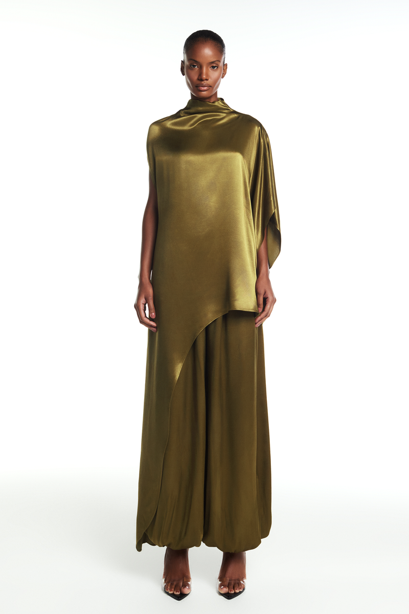 BLUSA KAFTAN ASSIMÉTRICA CETIM VERDE (8864517783779)
