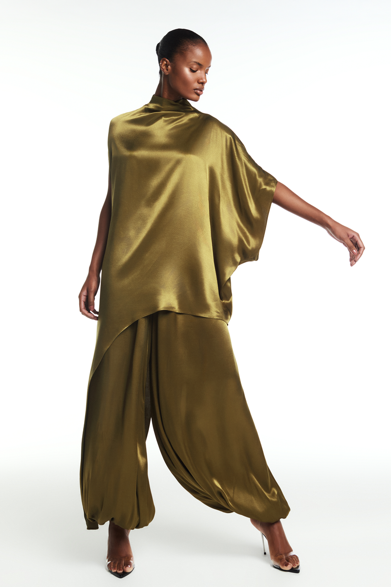 BLUSA KAFTAN ASSIMÉTRICA CETIM VERDE (8864517783779)