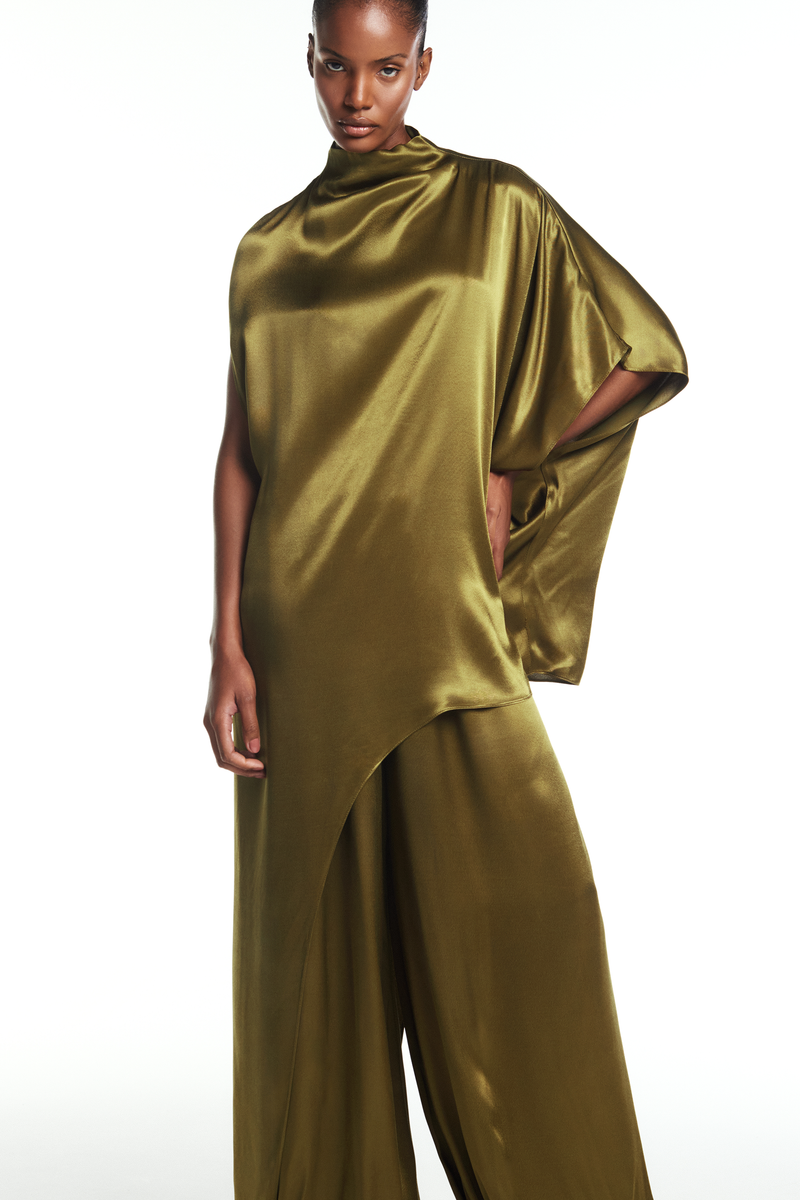 BLUSA KAFTAN ASSIMÉTRICA CETIM VERDE (8864517783779)