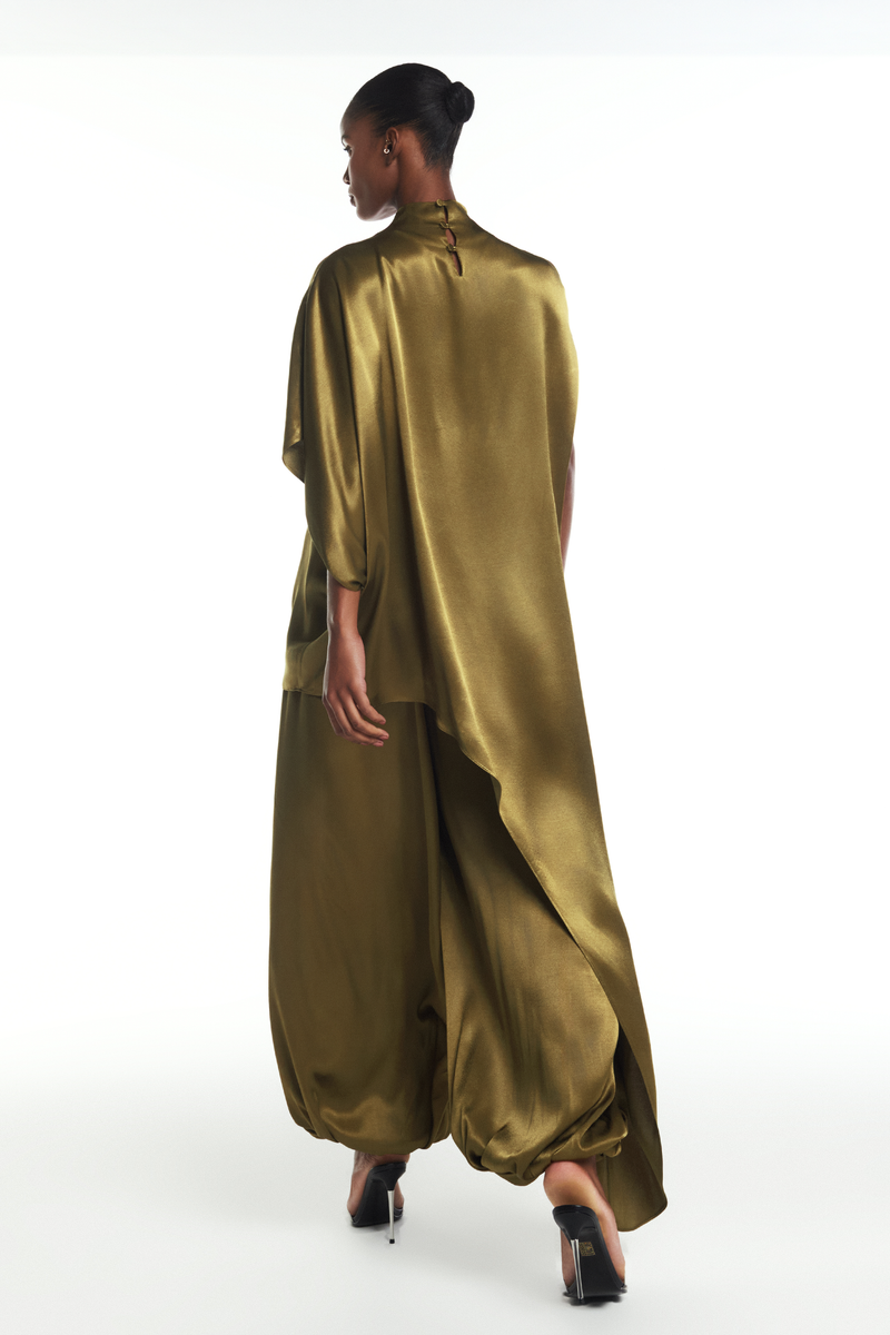 BLUSA KAFTAN ASSIMÉTRICA CETIM VERDE (8864517783779)