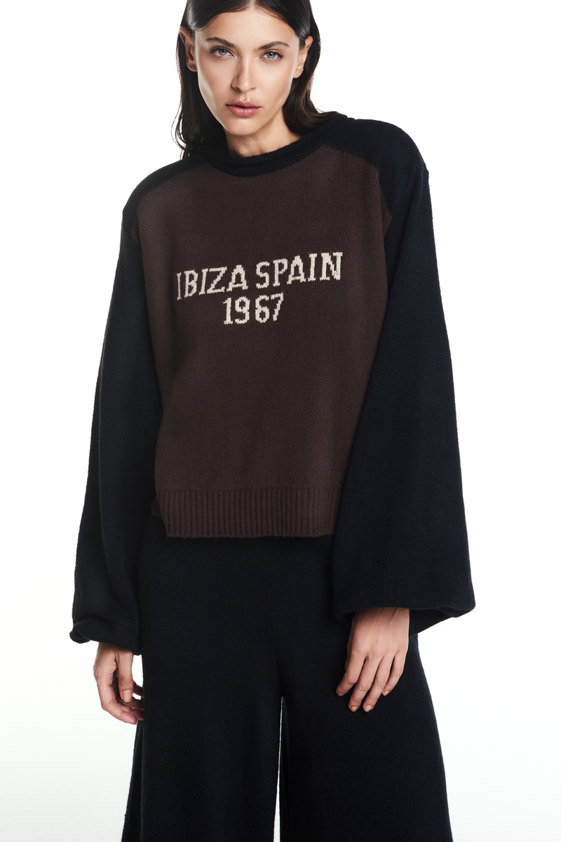 BLUSA TRICOT BICOLOR IBIZA SPAIN 1967 (8864602030307)