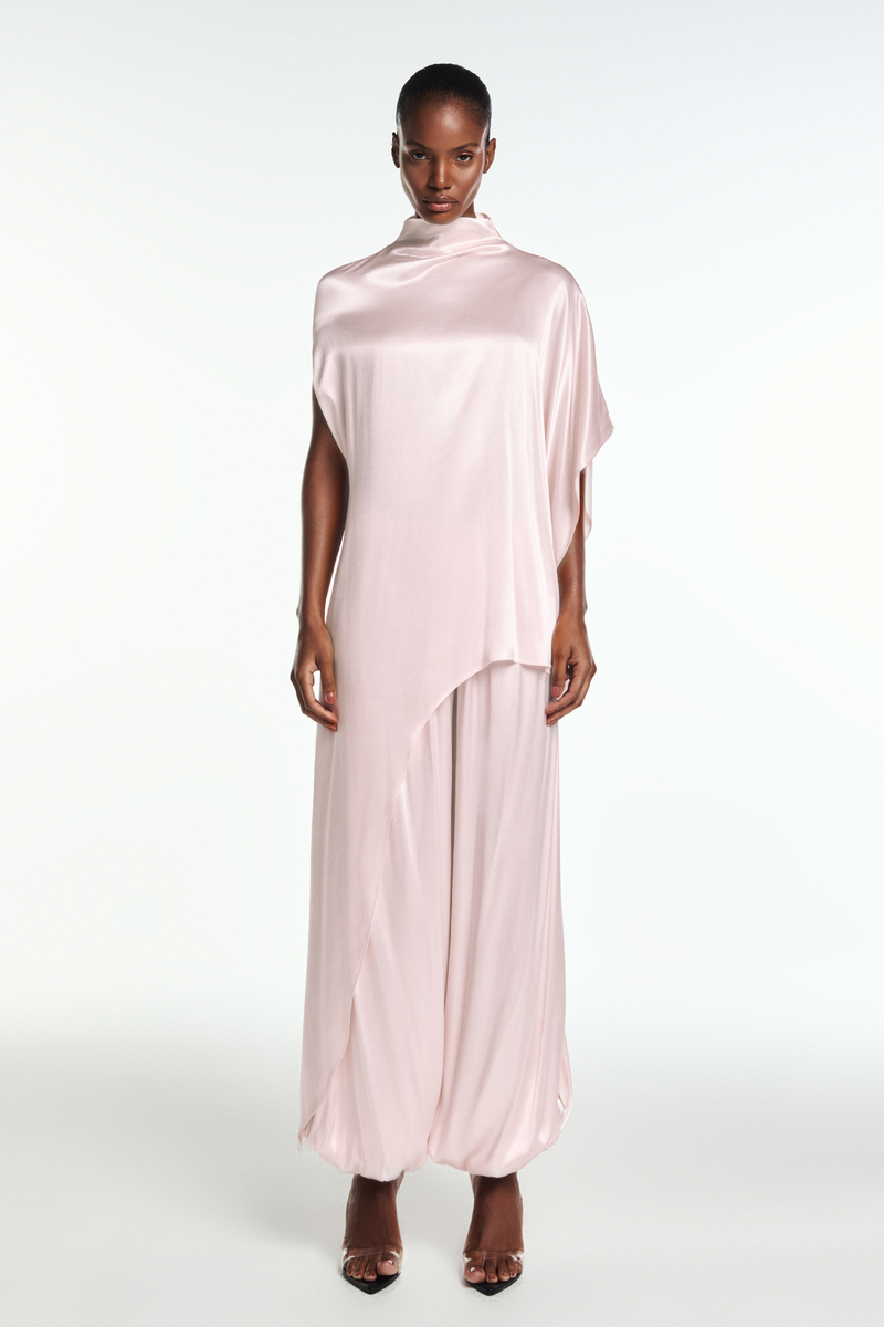 BLUSA KAFTAN ASSIMÉTRICA CETIM ROSA (8864517718243)