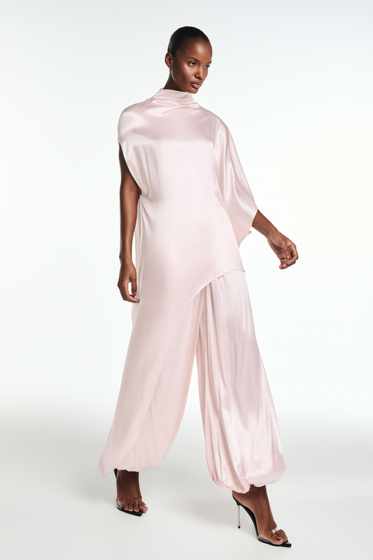 BLUSA KAFTAN ASSIMÉTRICA CETIM ROSA (8864517718243)