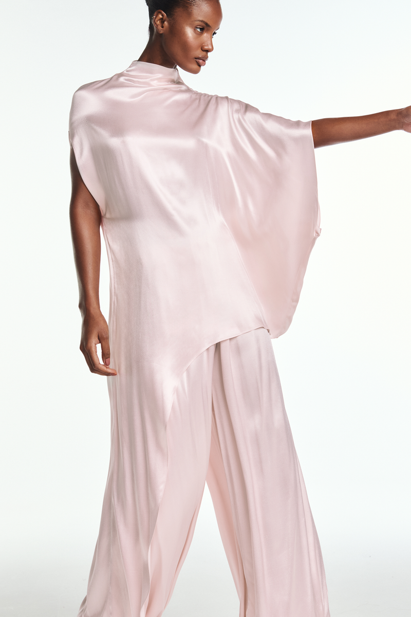 BLUSA KAFTAN ASSIMÉTRICA CETIM ROSA (8864517718243)