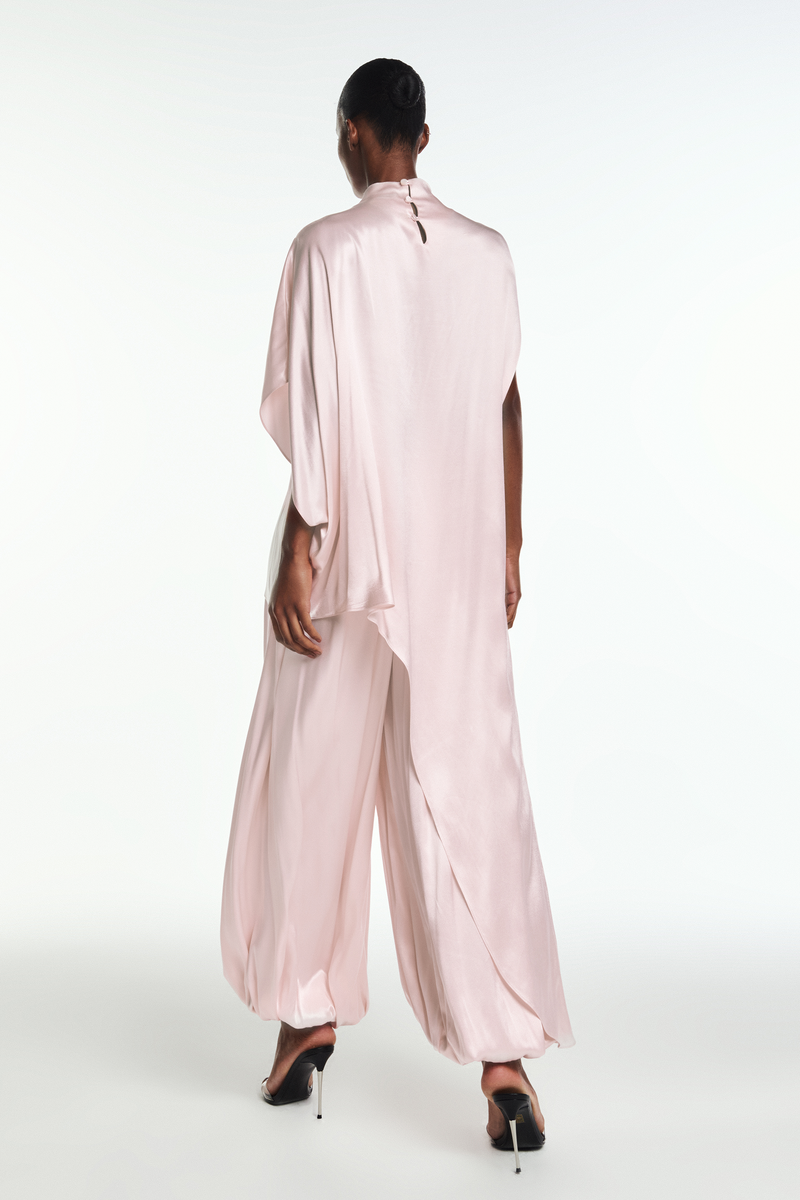BLUSA KAFTAN ASSIMÉTRICA CETIM ROSA (8864517718243)