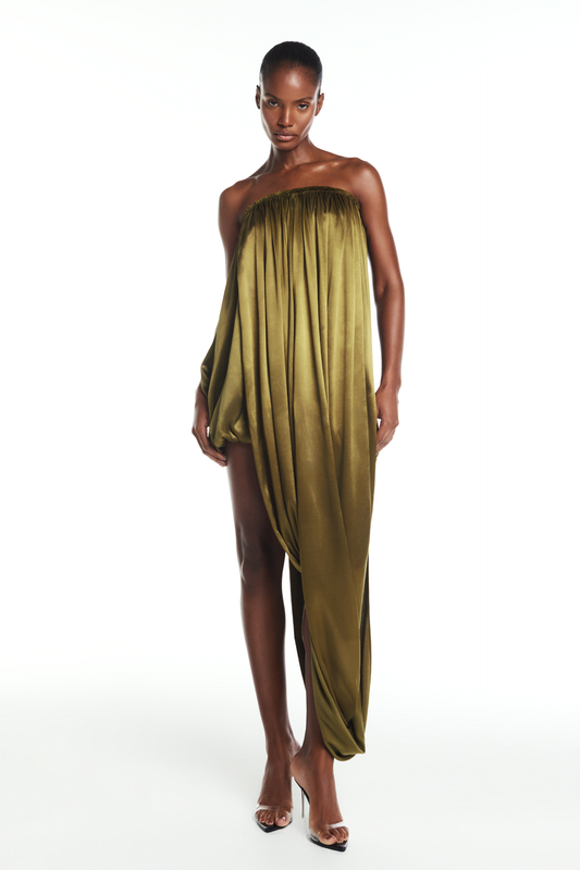 VESTIDO TOMARA QUE CAIA TORCIDO CETIM VERDE (8864520274147)