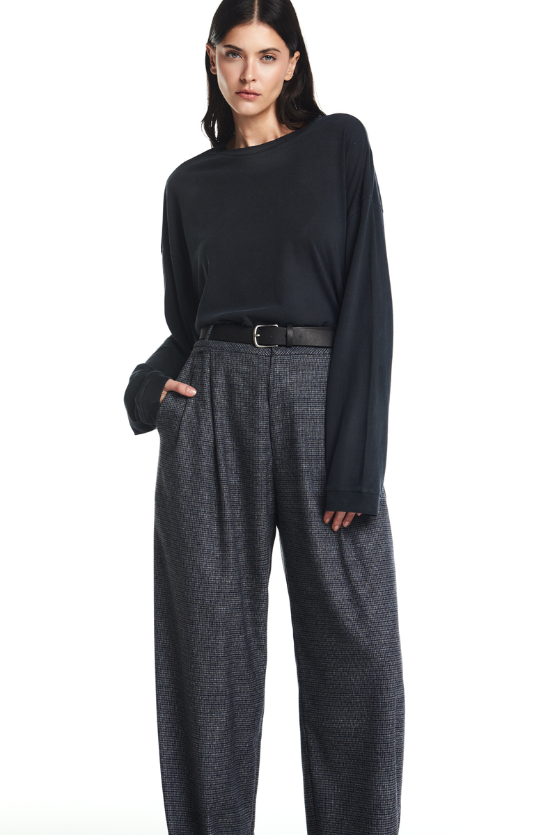 CALÇA ALFAIATARIA PREGAS XADREZ CINZA (8864518013155)