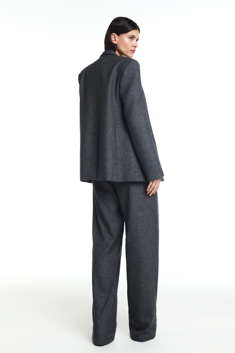 CALÇA ALFAIATARIA PREGAS XADREZ CINZA (8864518013155)