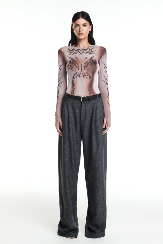 CALÇA ALFAIATARIA PREGAS XADREZ CINZA (8864518013155)