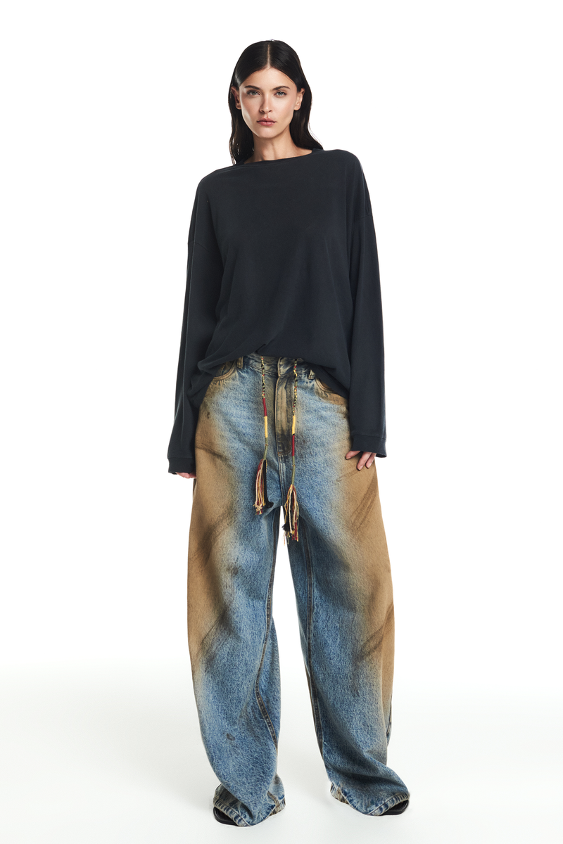 CALÇA JEANS BALLON MANCHADA DIRTY (8865107575011)