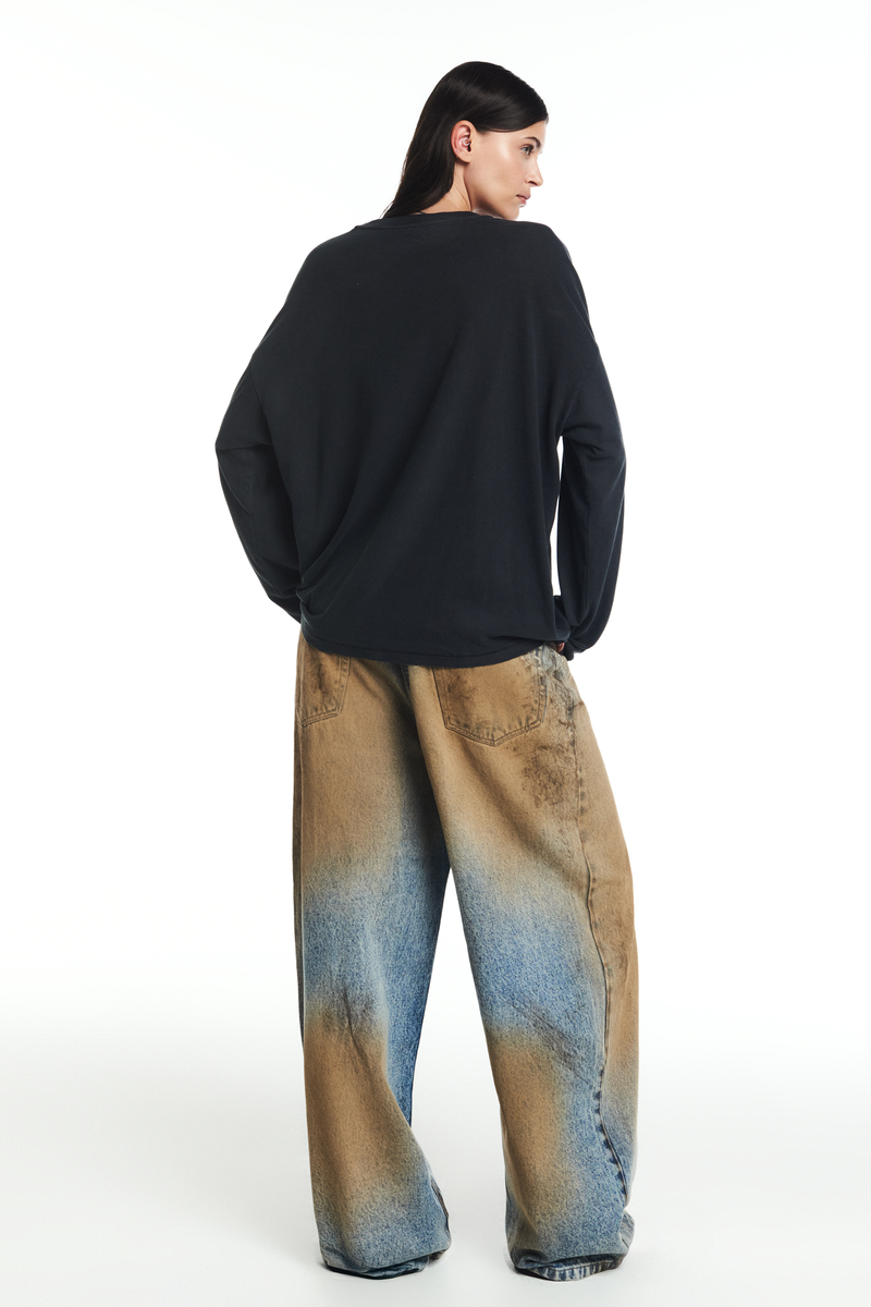 CALÇA JEANS BALLON MANCHADA DIRTY (8865107575011)