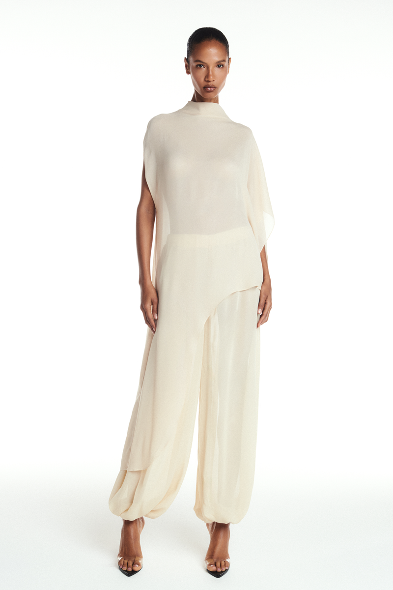 BLUSA KAFTAN ASSIMÉTRICA GEORGETE MANTEIGA (8904896872675)
