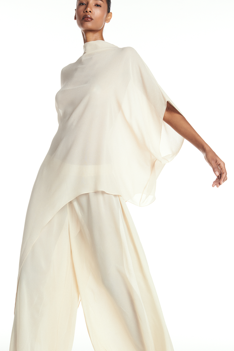 BLUSA KAFTAN ASSIMÉTRICA GEORGETE MANTEIGA (8904896872675)