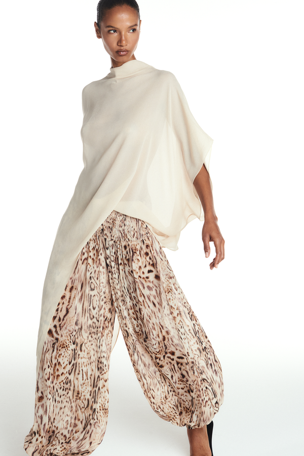 BLUSA KAFTAN ASSIMÉTRICA GEORGETE MANTEIGA (8904896872675)