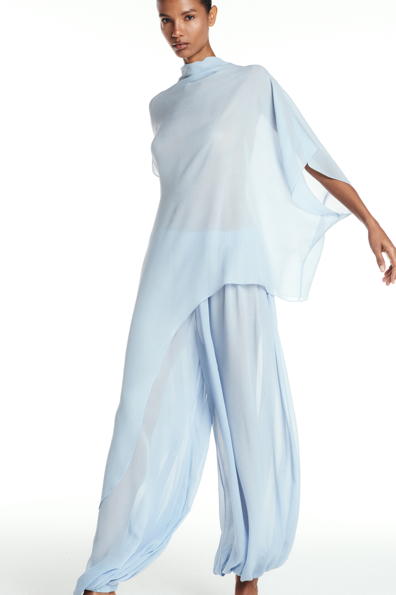 BLUSA KAFTAN ASSIMÉTRICA GEORGETE AZUL CLARO (8904896807139)