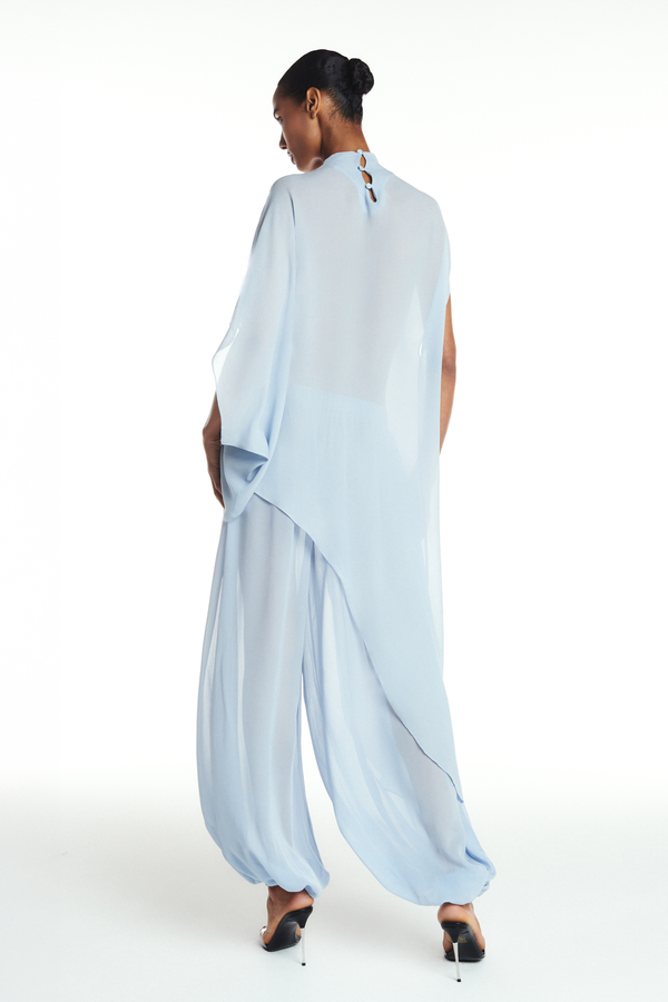 BLUSA KAFTAN ASSIMÉTRICA GEORGETE AZUL CLARO (8904896807139)
