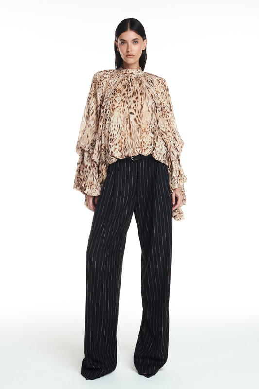 CALÇA ALFAIATARIA PREGAS RISCA DE GIZ PRETA (8904897462499)