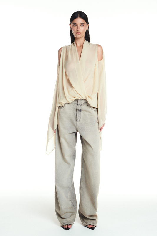 CALÇA JEANS BALLOON CINZA CLARA (8906273390819)