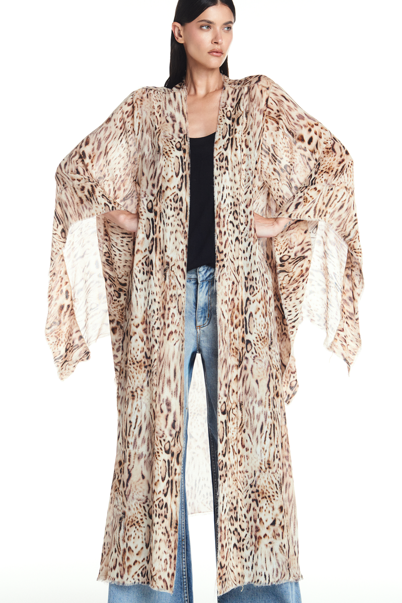 KIMONO LONGO MANGA LONGA GEORGETE ONÇA (8904898609379)