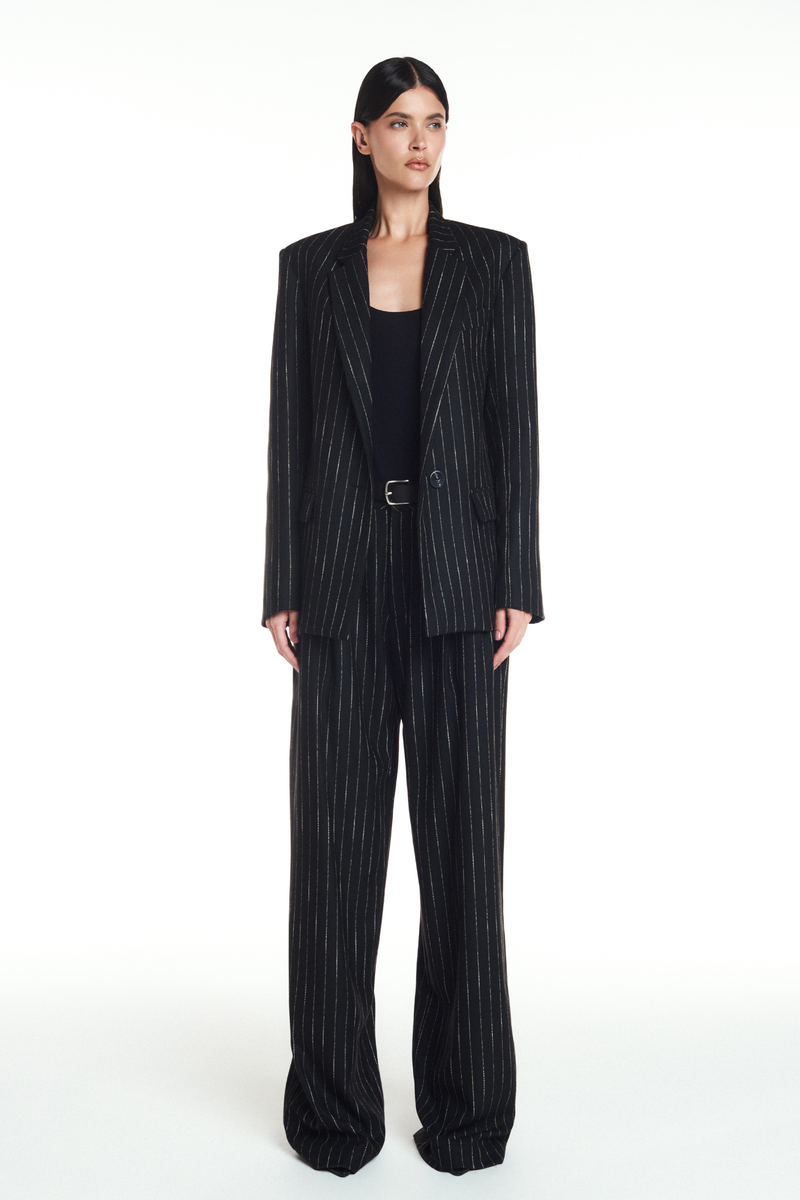 BLAZER ALFAIATARIA RISCA DE GIZ PRETO (8904896184547)